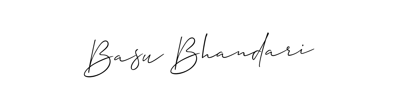 Allison_Script is a professional signature style that is perfect for those who want to add a touch of class to their signature. It is also a great choice for those who want to make their signature more unique. Get Basu Bhandari name to fancy signature for free. Basu Bhandari signature style 2 images and pictures png
