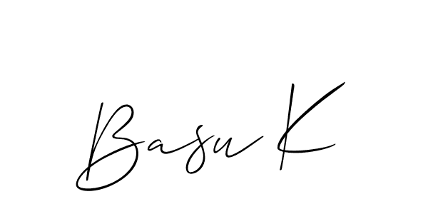 Make a beautiful signature design for name Basu K. With this signature (Allison_Script) style, you can create a handwritten signature for free. Basu K signature style 2 images and pictures png