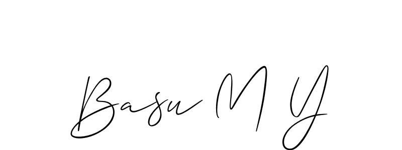 You should practise on your own different ways (Allison_Script) to write your name (Basu M Y) in signature. don't let someone else do it for you. Basu M Y signature style 2 images and pictures png