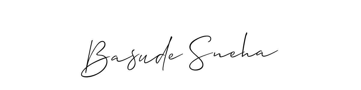 Design your own signature with our free online signature maker. With this signature software, you can create a handwritten (Allison_Script) signature for name Basude Sneha. Basude Sneha signature style 2 images and pictures png