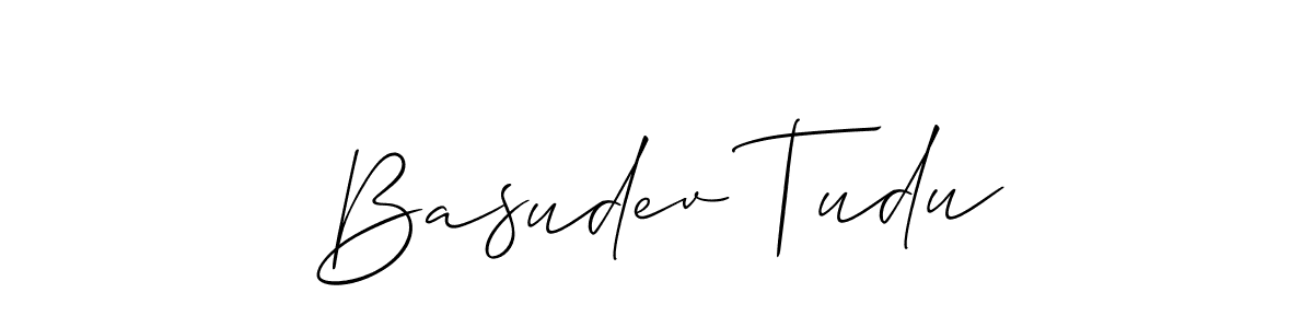 The best way (Allison_Script) to make a short signature is to pick only two or three words in your name. The name Basudev Tudu include a total of six letters. For converting this name. Basudev Tudu signature style 2 images and pictures png
