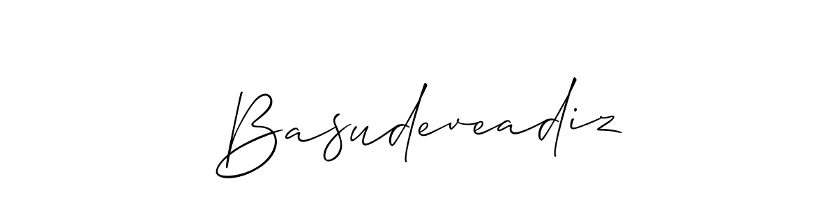 Basudeveadiz stylish signature style. Best Handwritten Sign (Allison_Script) for my name. Handwritten Signature Collection Ideas for my name Basudeveadiz. Basudeveadiz signature style 2 images and pictures png