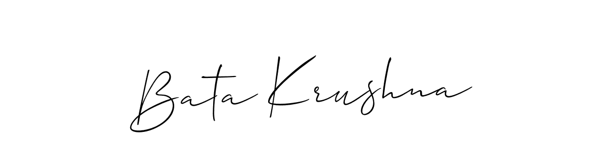 Similarly Allison_Script is the best handwritten signature design. Signature creator online .You can use it as an online autograph creator for name Bata Krushna. Bata Krushna signature style 2 images and pictures png