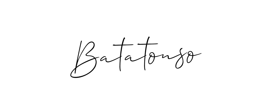 Allison_Script is a professional signature style that is perfect for those who want to add a touch of class to their signature. It is also a great choice for those who want to make their signature more unique. Get Batatonso name to fancy signature for free. Batatonso signature style 2 images and pictures png