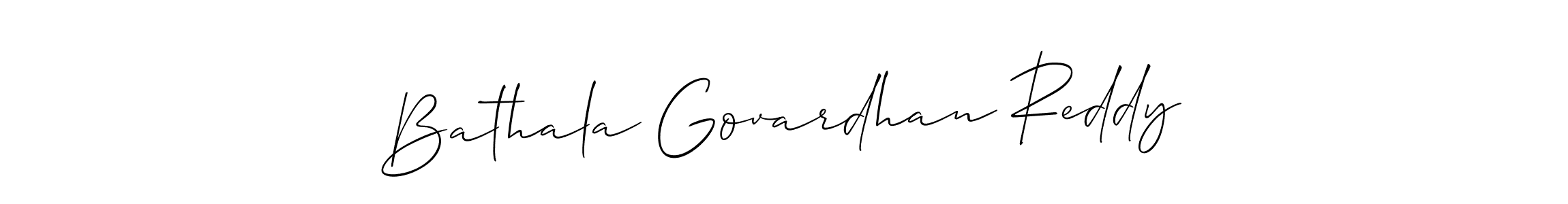 The best way (Allison_Script) to make a short signature is to pick only two or three words in your name. The name Bathala Govardhan Reddy include a total of six letters. For converting this name. Bathala Govardhan Reddy signature style 2 images and pictures png