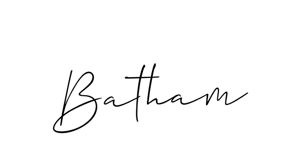 The best way (Allison_Script) to make a short signature is to pick only two or three words in your name. The name Batham include a total of six letters. For converting this name. Batham signature style 2 images and pictures png