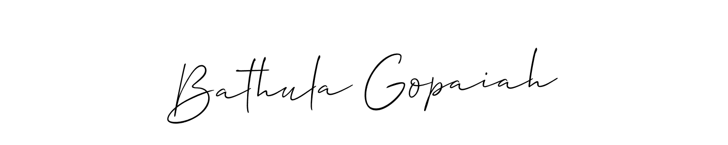 How to make Bathula Gopaiah name signature. Use Allison_Script style for creating short signs online. This is the latest handwritten sign. Bathula Gopaiah signature style 2 images and pictures png