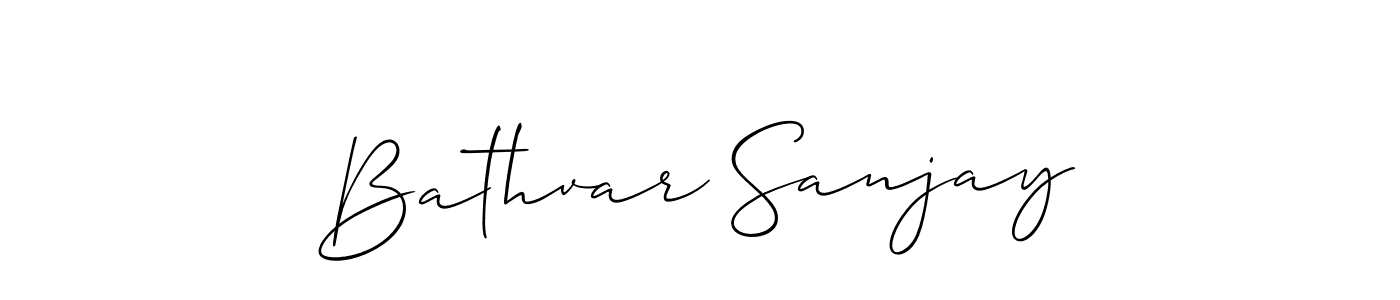 Allison_Script is a professional signature style that is perfect for those who want to add a touch of class to their signature. It is also a great choice for those who want to make their signature more unique. Get Bathvar Sanjay name to fancy signature for free. Bathvar Sanjay signature style 2 images and pictures png