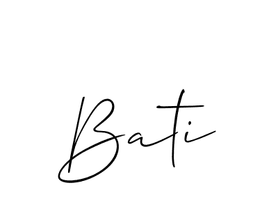 Create a beautiful signature design for name Bati. With this signature (Allison_Script) fonts, you can make a handwritten signature for free. Bati signature style 2 images and pictures png
