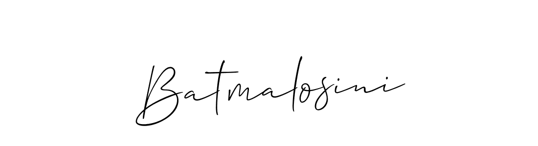 The best way (Allison_Script) to make a short signature is to pick only two or three words in your name. The name Batmalosini include a total of six letters. For converting this name. Batmalosini signature style 2 images and pictures png