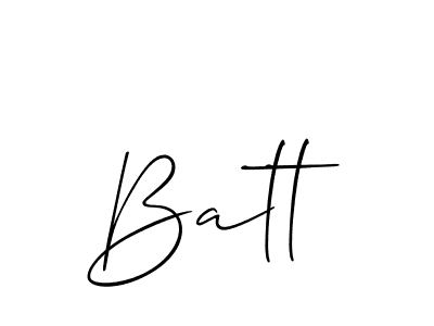 The best way (Allison_Script) to make a short signature is to pick only two or three words in your name. The name Batt include a total of six letters. For converting this name. Batt signature style 2 images and pictures png