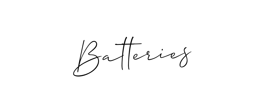 Make a short Batteries signature style. Manage your documents anywhere anytime using Allison_Script. Create and add eSignatures, submit forms, share and send files easily. Batteries signature style 2 images and pictures png