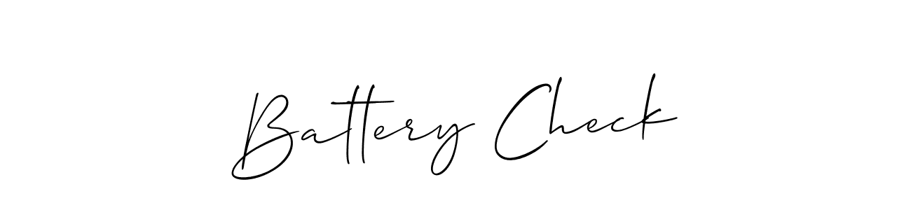 Also we have Battery Check name is the best signature style. Create professional handwritten signature collection using Allison_Script autograph style. Battery Check signature style 2 images and pictures png