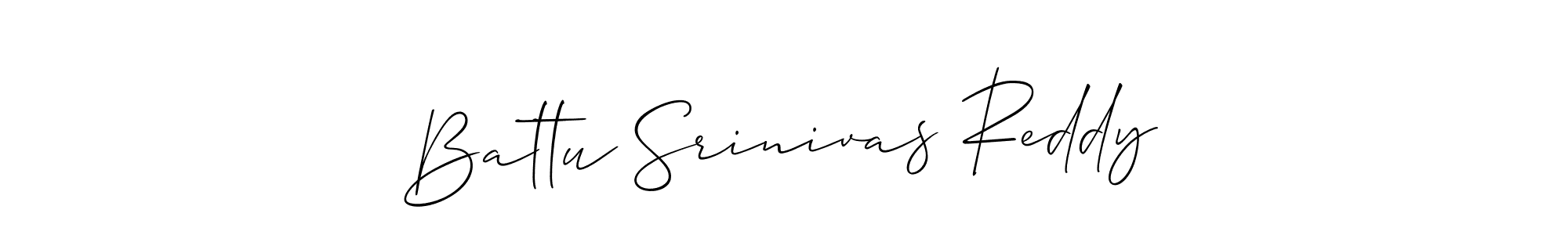 Use a signature maker to create a handwritten signature online. With this signature software, you can design (Allison_Script) your own signature for name Battu Srinivas Reddy. Battu Srinivas Reddy signature style 2 images and pictures png