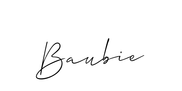 You should practise on your own different ways (Allison_Script) to write your name (Baubie) in signature. don't let someone else do it for you. Baubie signature style 2 images and pictures png