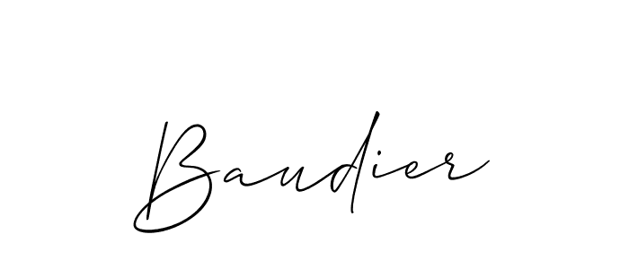 The best way (Allison_Script) to make a short signature is to pick only two or three words in your name. The name Baudier include a total of six letters. For converting this name. Baudier signature style 2 images and pictures png