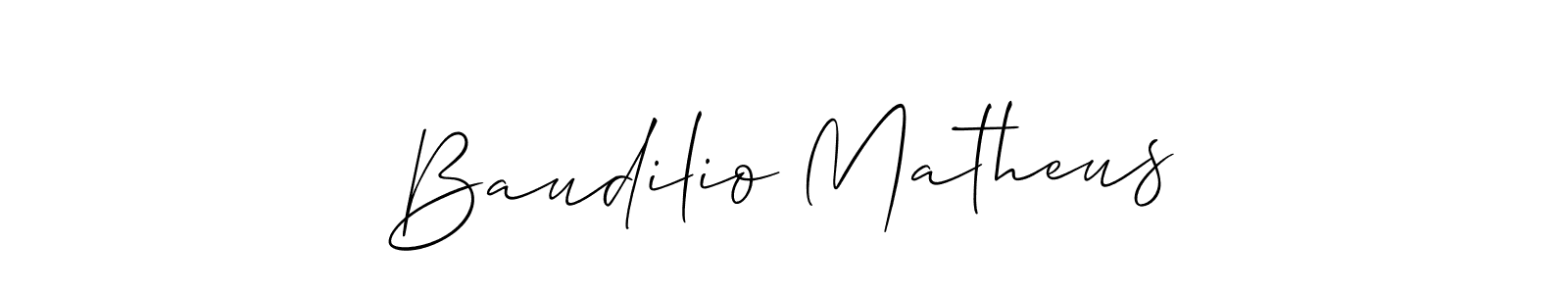 Also we have Baudilio Matheus name is the best signature style. Create professional handwritten signature collection using Allison_Script autograph style. Baudilio Matheus signature style 2 images and pictures png