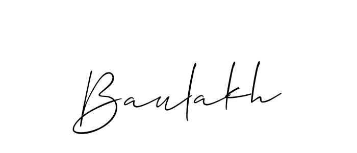 It looks lik you need a new signature style for name Baulakh. Design unique handwritten (Allison_Script) signature with our free signature maker in just a few clicks. Baulakh signature style 2 images and pictures png