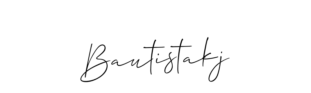 Design your own signature with our free online signature maker. With this signature software, you can create a handwritten (Allison_Script) signature for name Bautistakj. Bautistakj signature style 2 images and pictures png