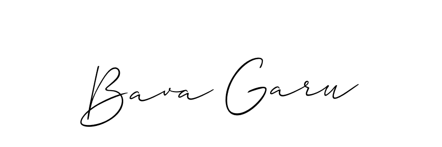 Use a signature maker to create a handwritten signature online. With this signature software, you can design (Allison_Script) your own signature for name Bava Garu. Bava Garu signature style 2 images and pictures png