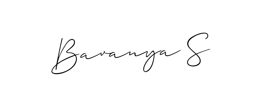 It looks lik you need a new signature style for name Bavanya S. Design unique handwritten (Allison_Script) signature with our free signature maker in just a few clicks. Bavanya S signature style 2 images and pictures png