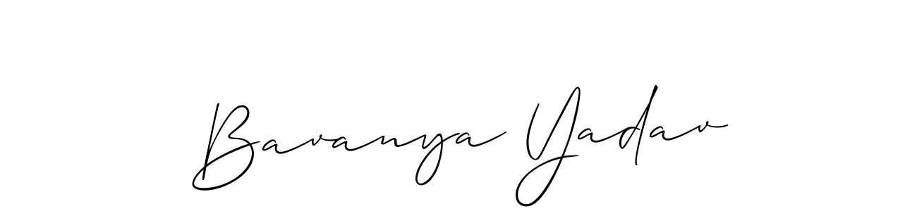 You should practise on your own different ways (Allison_Script) to write your name (Bavanya Yadav) in signature. don't let someone else do it for you. Bavanya Yadav signature style 2 images and pictures png