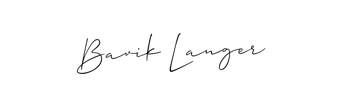 Create a beautiful signature design for name Bavik Langer. With this signature (Allison_Script) fonts, you can make a handwritten signature for free. Bavik Langer signature style 2 images and pictures png