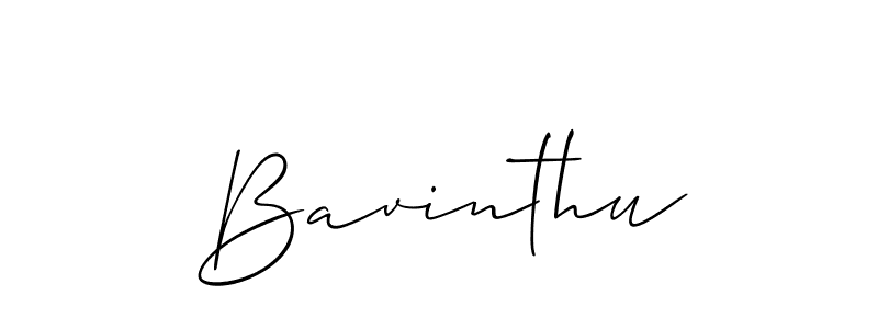 Use a signature maker to create a handwritten signature online. With this signature software, you can design (Allison_Script) your own signature for name Bavinthu. Bavinthu signature style 2 images and pictures png