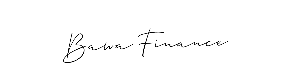 Make a beautiful signature design for name Bawa Finance. With this signature (Allison_Script) style, you can create a handwritten signature for free. Bawa Finance signature style 2 images and pictures png