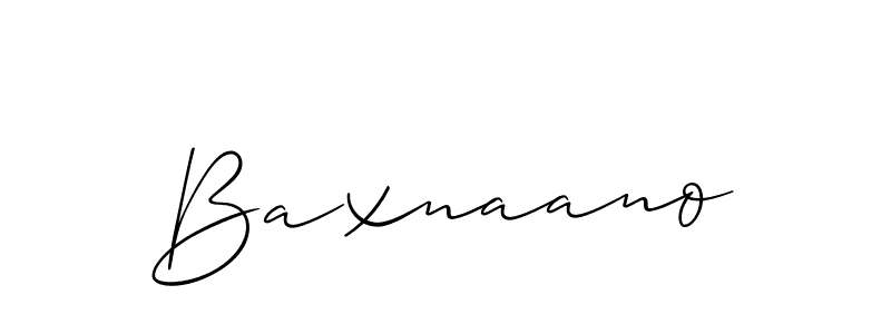 It looks lik you need a new signature style for name Baxnaano. Design unique handwritten (Allison_Script) signature with our free signature maker in just a few clicks. Baxnaano signature style 2 images and pictures png