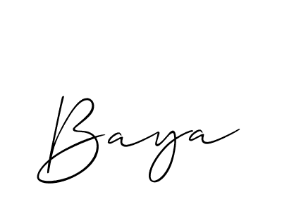 Use a signature maker to create a handwritten signature online. With this signature software, you can design (Allison_Script) your own signature for name Baya. Baya signature style 2 images and pictures png