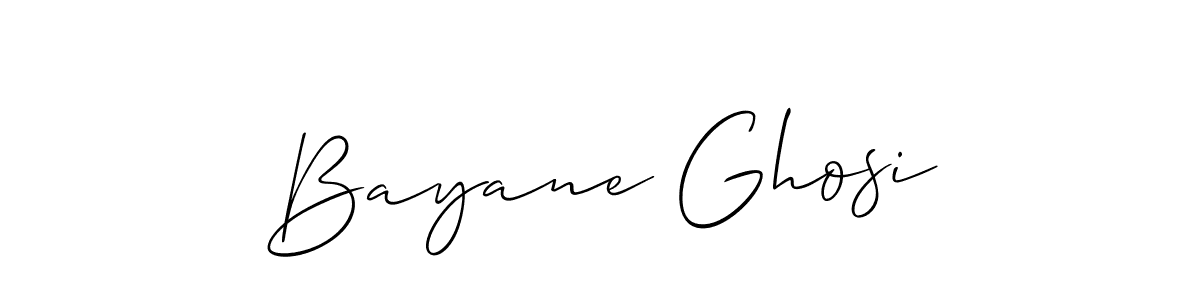 Make a beautiful signature design for name Bayane Ghosi. With this signature (Allison_Script) style, you can create a handwritten signature for free. Bayane Ghosi signature style 2 images and pictures png