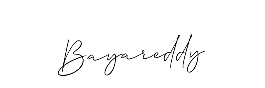 Bayareddy stylish signature style. Best Handwritten Sign (Allison_Script) for my name. Handwritten Signature Collection Ideas for my name Bayareddy. Bayareddy signature style 2 images and pictures png