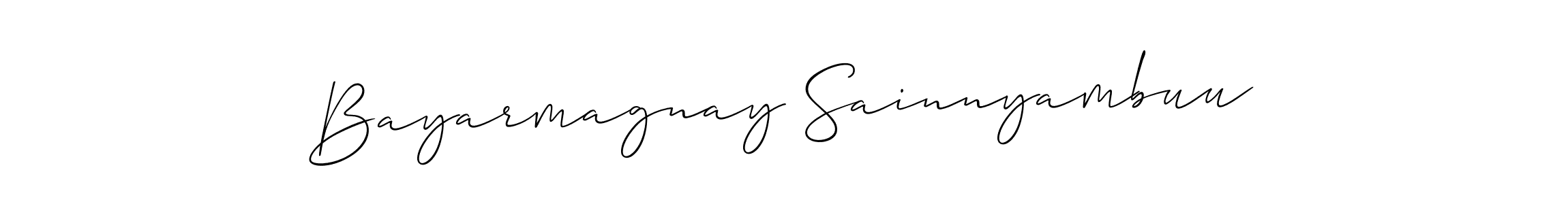 It looks lik you need a new signature style for name Bayarmagnay Sainnyambuu. Design unique handwritten (Allison_Script) signature with our free signature maker in just a few clicks. Bayarmagnay Sainnyambuu signature style 2 images and pictures png
