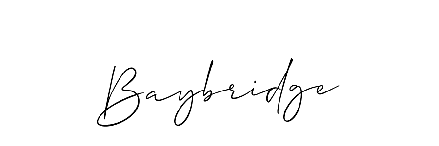 Use a signature maker to create a handwritten signature online. With this signature software, you can design (Allison_Script) your own signature for name Baybridge. Baybridge signature style 2 images and pictures png