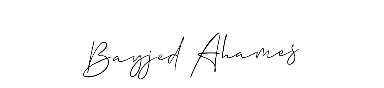 It looks lik you need a new signature style for name Bayjed Ahames. Design unique handwritten (Allison_Script) signature with our free signature maker in just a few clicks. Bayjed Ahames signature style 2 images and pictures png