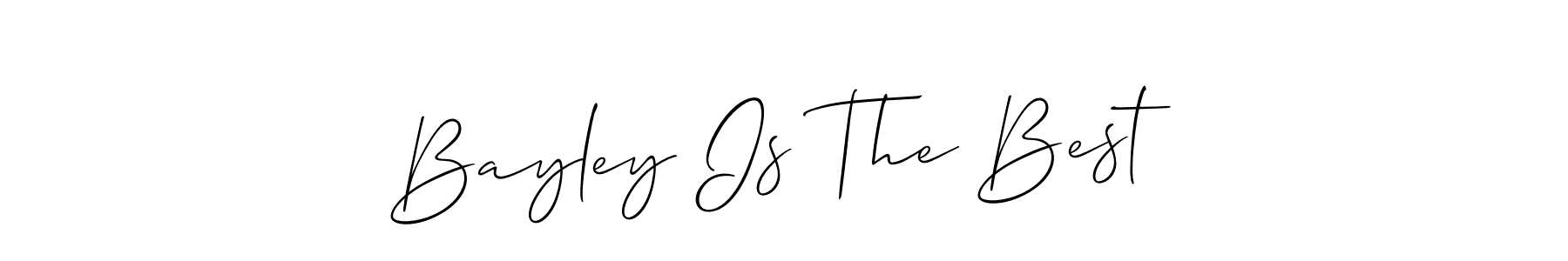 Similarly Allison_Script is the best handwritten signature design. Signature creator online .You can use it as an online autograph creator for name Bayley Is The Best. Bayley Is The Best signature style 2 images and pictures png