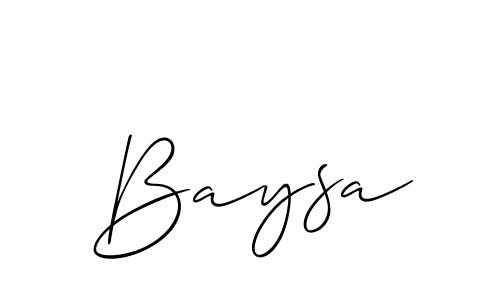 The best way (Allison_Script) to make a short signature is to pick only two or three words in your name. The name Baysa include a total of six letters. For converting this name. Baysa signature style 2 images and pictures png