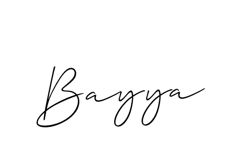 Allison_Script is a professional signature style that is perfect for those who want to add a touch of class to their signature. It is also a great choice for those who want to make their signature more unique. Get Bayya name to fancy signature for free. Bayya signature style 2 images and pictures png