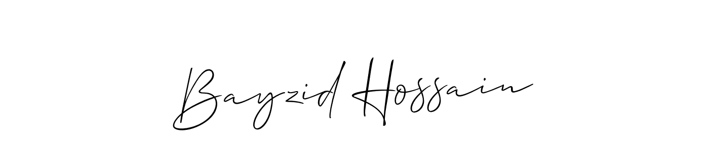 Make a beautiful signature design for name Bayzid Hossain. With this signature (Allison_Script) style, you can create a handwritten signature for free. Bayzid Hossain signature style 2 images and pictures png