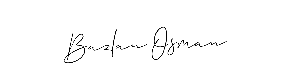 Bazlan Osman stylish signature style. Best Handwritten Sign (Allison_Script) for my name. Handwritten Signature Collection Ideas for my name Bazlan Osman. Bazlan Osman signature style 2 images and pictures png