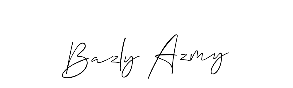 if you are searching for the best signature style for your name Bazly Azmy. so please give up your signature search. here we have designed multiple signature styles  using Allison_Script. Bazly Azmy signature style 2 images and pictures png