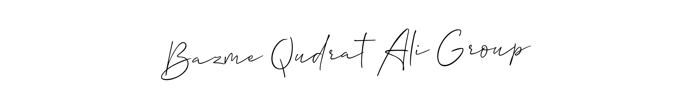 Design your own signature with our free online signature maker. With this signature software, you can create a handwritten (Allison_Script) signature for name Bazme Qudrat Ali Group. Bazme Qudrat Ali Group signature style 2 images and pictures png