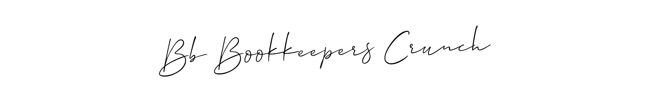 if you are searching for the best signature style for your name Bb Bookkeepers Crunch. so please give up your signature search. here we have designed multiple signature styles  using Allison_Script. Bb Bookkeepers Crunch signature style 2 images and pictures png