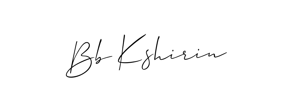 if you are searching for the best signature style for your name Bb Kshirin. so please give up your signature search. here we have designed multiple signature styles  using Allison_Script. Bb Kshirin signature style 2 images and pictures png