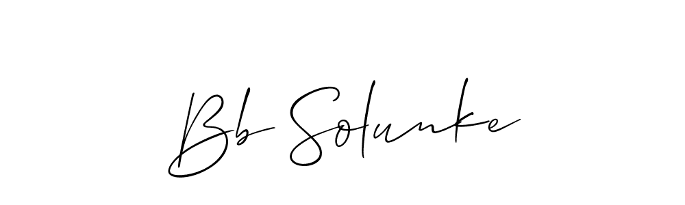 Make a beautiful signature design for name Bb Solunke. With this signature (Allison_Script) style, you can create a handwritten signature for free. Bb Solunke signature style 2 images and pictures png