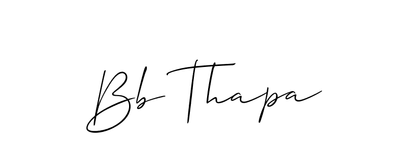 Also You can easily find your signature by using the search form. We will create Bb Thapa name handwritten signature images for you free of cost using Allison_Script sign style. Bb Thapa signature style 2 images and pictures png