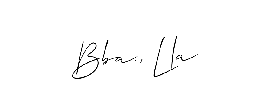 Make a beautiful signature design for name Bba., Lla. With this signature (Allison_Script) style, you can create a handwritten signature for free. Bba., Lla signature style 2 images and pictures png