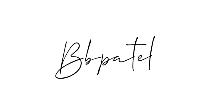 Create a beautiful signature design for name Bbpatel. With this signature (Allison_Script) fonts, you can make a handwritten signature for free. Bbpatel signature style 2 images and pictures png