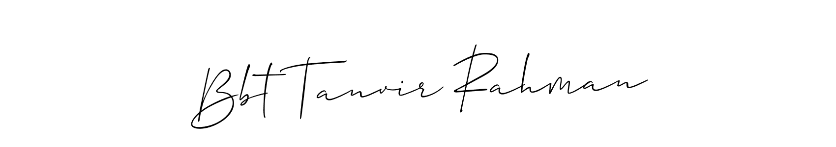 Similarly Allison_Script is the best handwritten signature design. Signature creator online .You can use it as an online autograph creator for name Bbt Tanvir Rahman. Bbt Tanvir Rahman signature style 2 images and pictures png